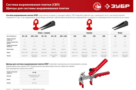 Купить Зажим д/плитки 500шт. "Зубр" 1 0мм  33861-500 фото №3