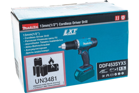 Купить Дрель аккумуляторная Makita DDF 453 SYX5   Уценка фото №9