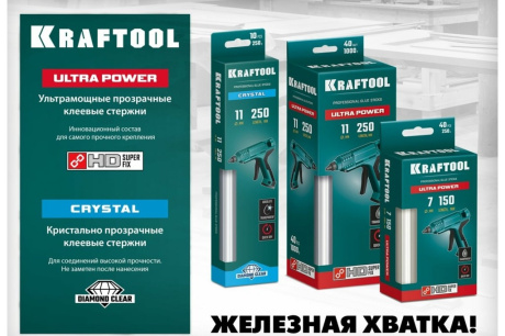 Купить KRAFTOOL Cristal кристально прозрачные клеевые стержни  d 11 x 250 мм  11-12 мм  10 шт. 250 г. фото №3