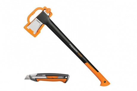 Купить Набор Fiskars: Топор Х25 + Нож строительный CarbonMax фото №1